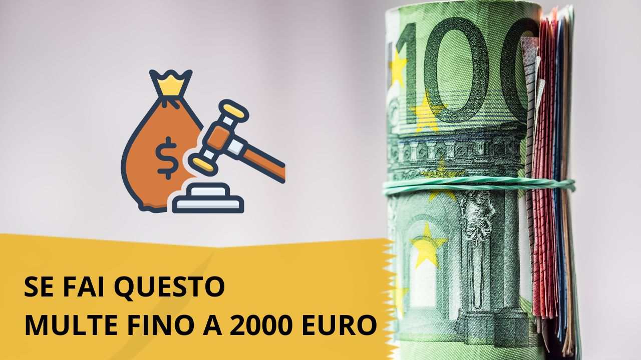 2.000 euro di multa