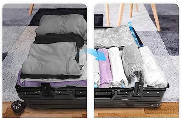 sacchetti sottovuoto vestiti valigia